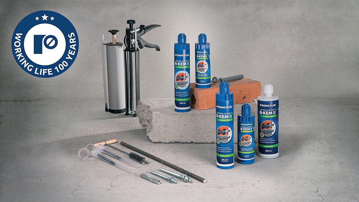 Rawlplug įklijuojamų tvirtinimo ankerių – 100 metų tarnavimo trukmė