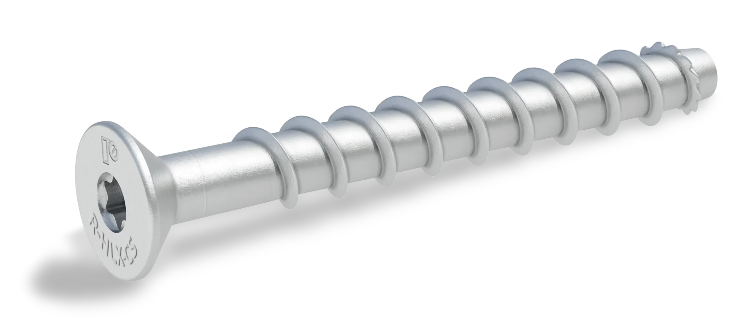 Betoninis varžtas cinkuotame drožle su įgilinta galvute, indukciniu būdu grūdintas R-HLX-CS-ZF 10/12,7 × 100 mm – kartoninė dėžė – 50 vnt.