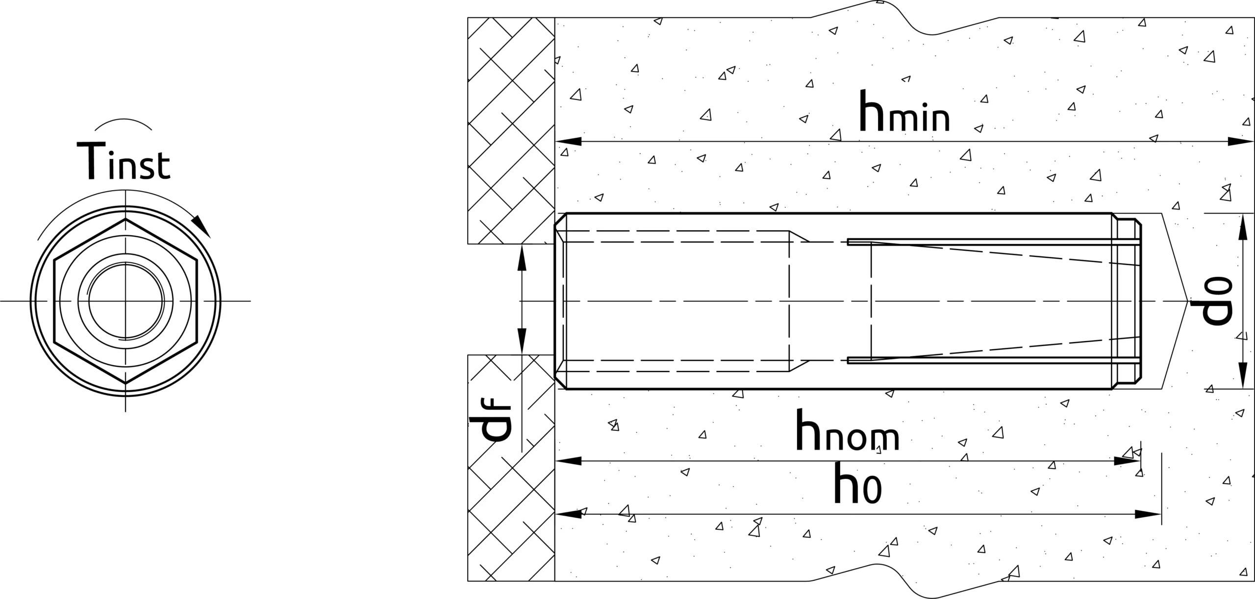 Cinkuotas įvorės inkaras su vidiniu sriegiu R-DCA M16 mm – plastikinis maišelis – 1 vnt. - Image 7