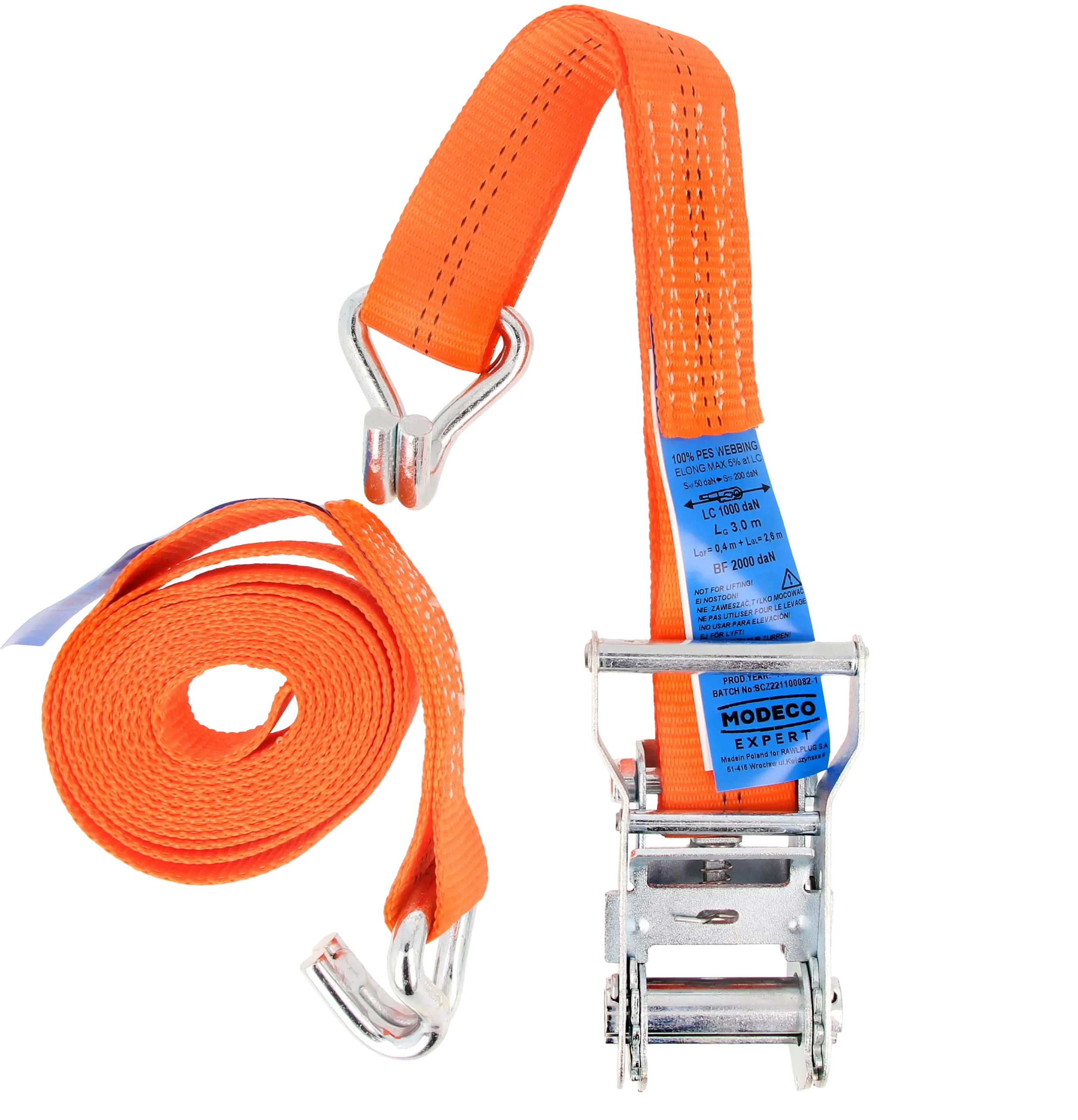 Transportavimo diržas 3m x 35 mm su sagtimi – plastikinis maišelis – 1 vnt. - Image 2