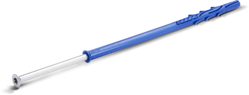 Nailoninis rėmo tvirtinimo elementas su įleidžiama galvute R-FF1-N-L 10 × 240 mm – cinkuotas – etiketė – 1 vnt.