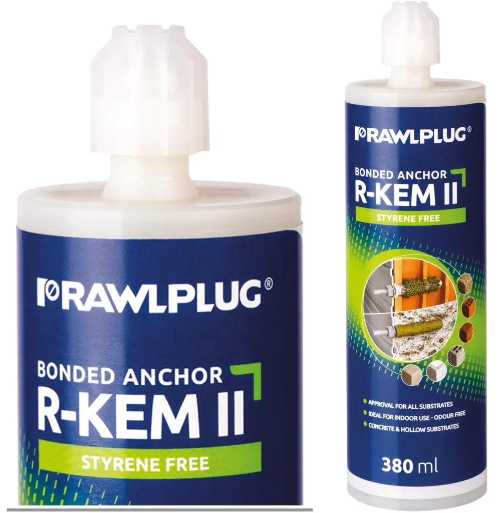 Poliesteriu klijuotas inkaras R-KEM-II standartinis, pilkas – plastikinė kasetė – 300 ml