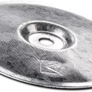 Apvalus plieninis flanšas R-POK išorinis skersmuo 76 mm vidinis skersmuo 6,5 mm, aliuminio-cinko danga – kartoninė dėžė – 100 vnt.