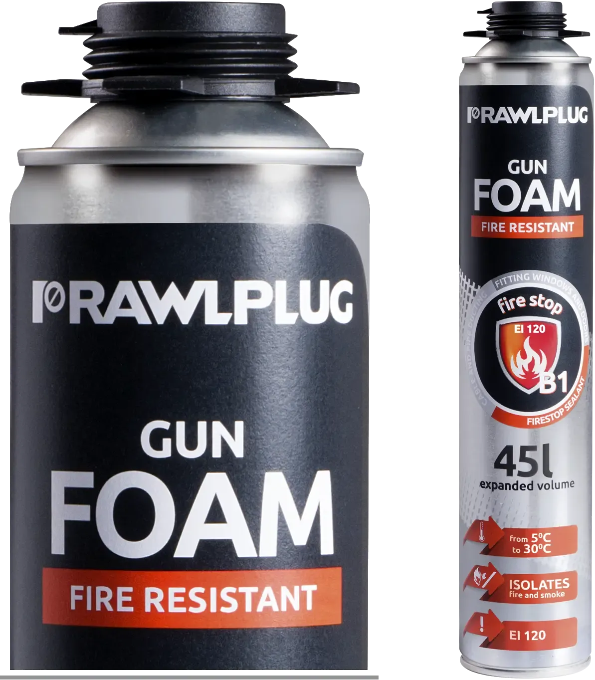 Ugniai atsparus pistoletas ir rankinis putplastis, etiketė EN – metalinė skardinė – 750 ml