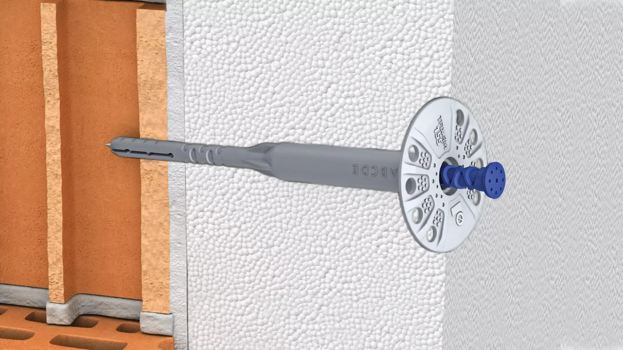 R-TFIX-8M 8 × 135 mm fasado kaištis su įkaltu metaliniu kaiščiu – kartoninė dėžė – 200 vnt. - Image 2