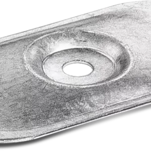 Ovalus plieninis flanšas R-POW 80 × 40 mm vidinis skersmuo 7 mm, aliuminio-cinko danga – kartoninė dėžė – 100 vnt.