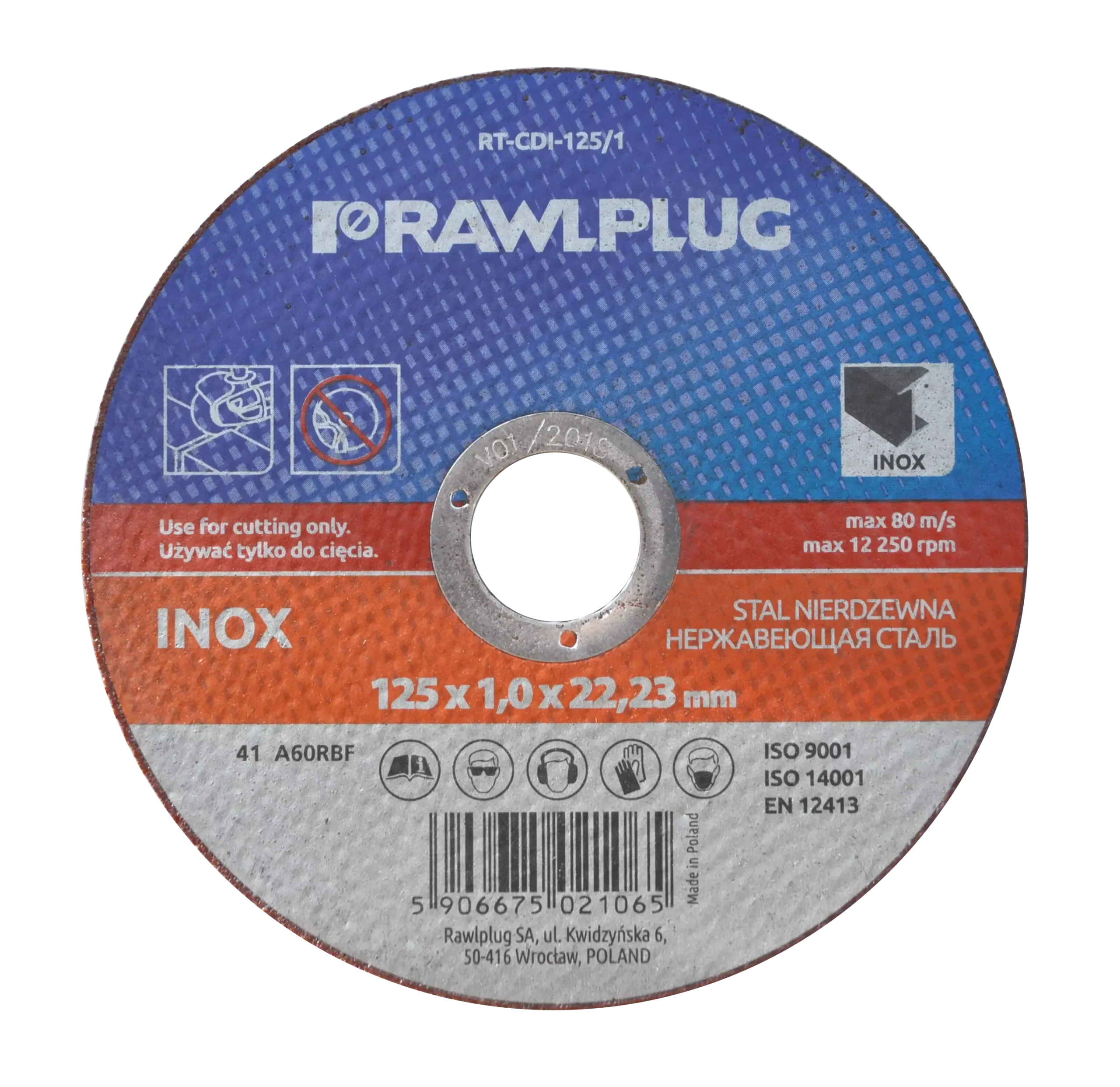 Korundo šlifavimo diskai nerūdijančio plieno pjovimui 115 × 1,0 × 22,23 mm – kartoninė dėžė – 25 vnt. - Image 2