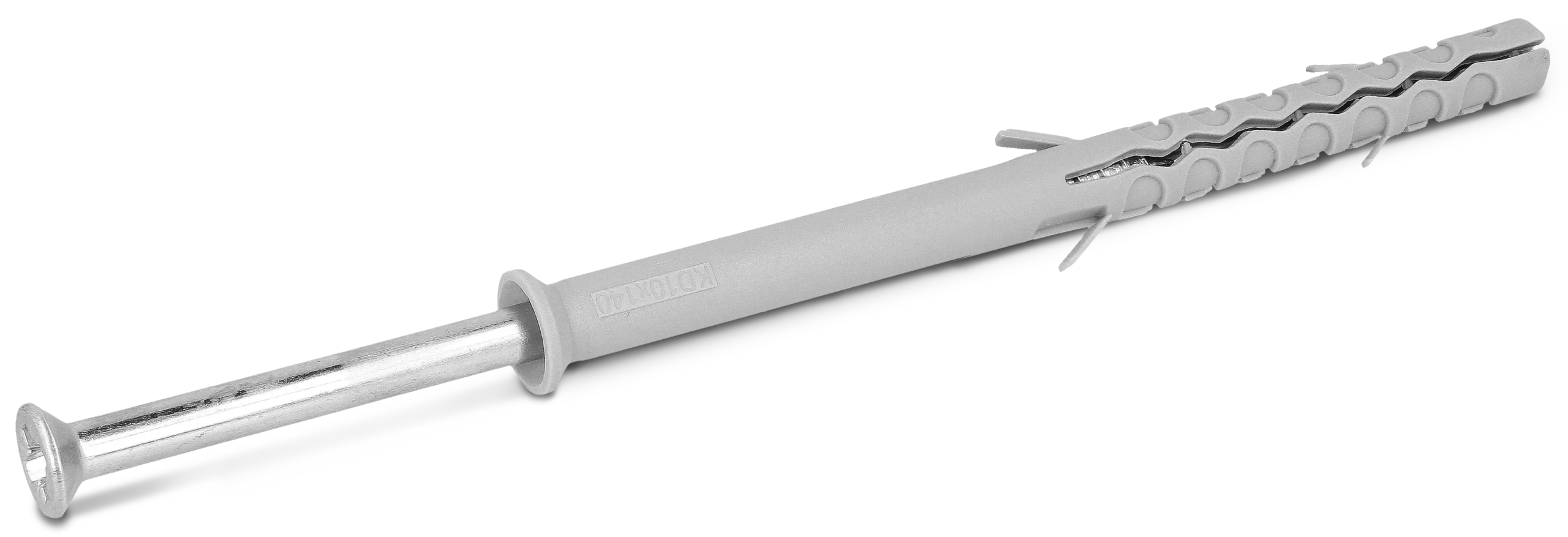 KDS Rėmo kaištis su ilga išsiplėtimo zona 10 × 100 mm ir varžtu įgilinta galvute PZ – plastikinis maišelis – 12 vnt.
