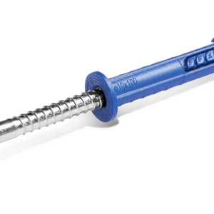 Nailono rėmo tvirtinimas su apykakle šešiabriaune galvute R-FF1-N-K - cinkuotas 10 × 160 mm – etiketė – 1 vnt.