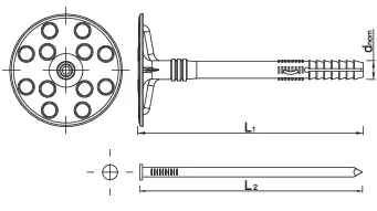 Fasado kaištis su varomu metaliniu kaiščiu KI-10M 120 mm – kartoninė dėžė – 250 vnt. - Image 5