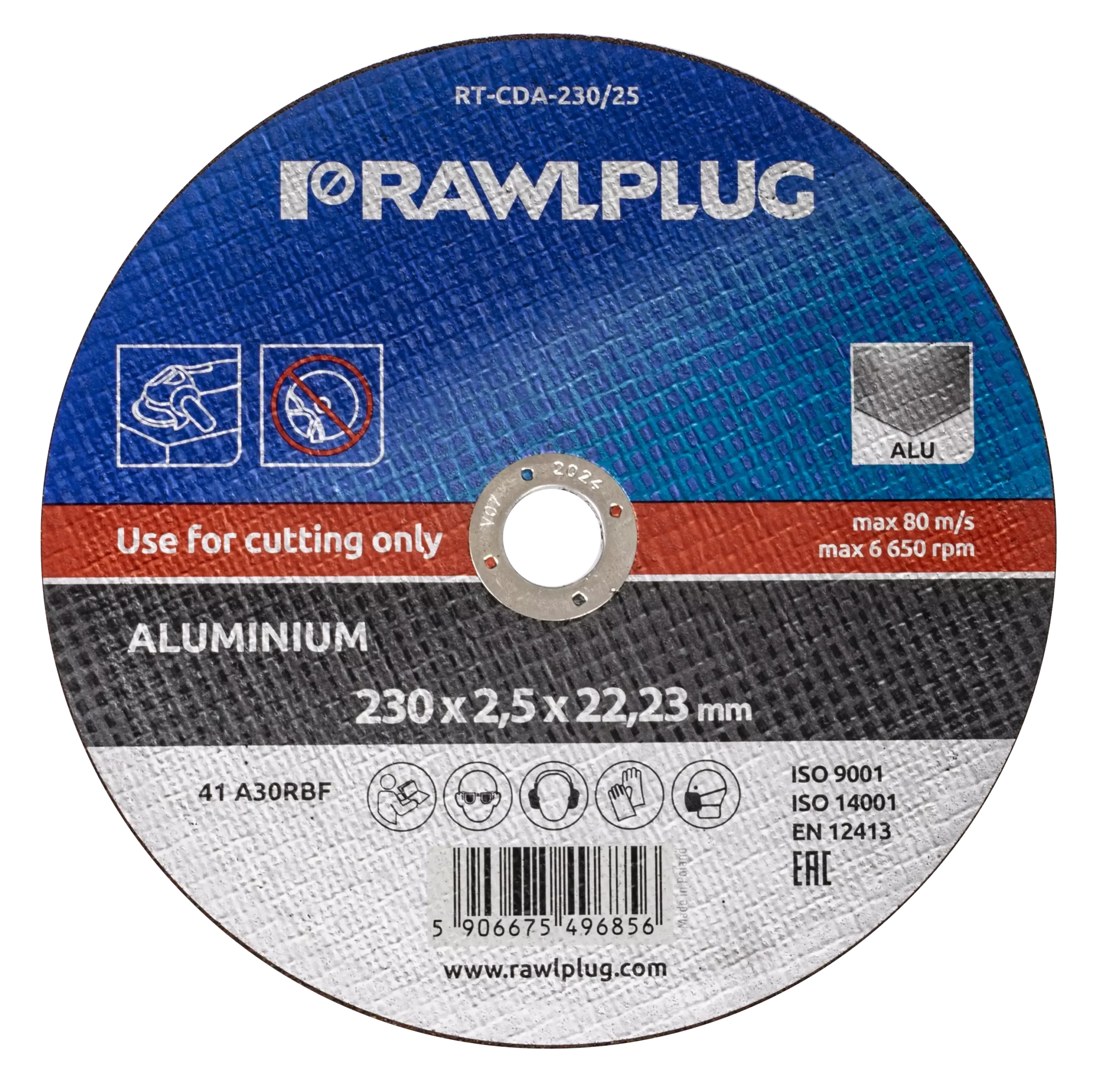 Korundo šlifavimo diskai aliuminio pjovimui 230 × 2,5 × 22,23 mm – kartoninė dėžė – 25 vnt.