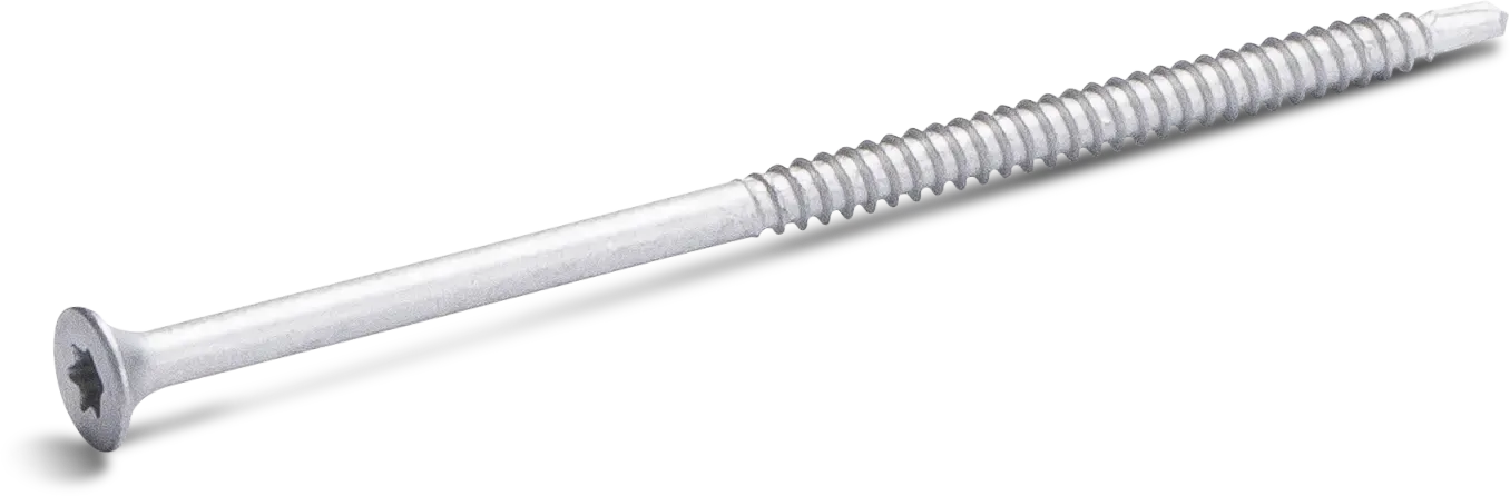 Savaime gręžiantis stogo varžtas plienui T25 R-WX-T 6,0 × 200 mm, antikorozinė danga 15 Kesternich ciklai – kartoninė dėžė – 100 vnt.