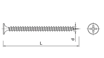 Fosfatinis varžtas gipso kartono plokštėms - metalinis R-FSC 3,5 × 25 mm – kartoninė dėžė – 1000 vnt. - Image 7