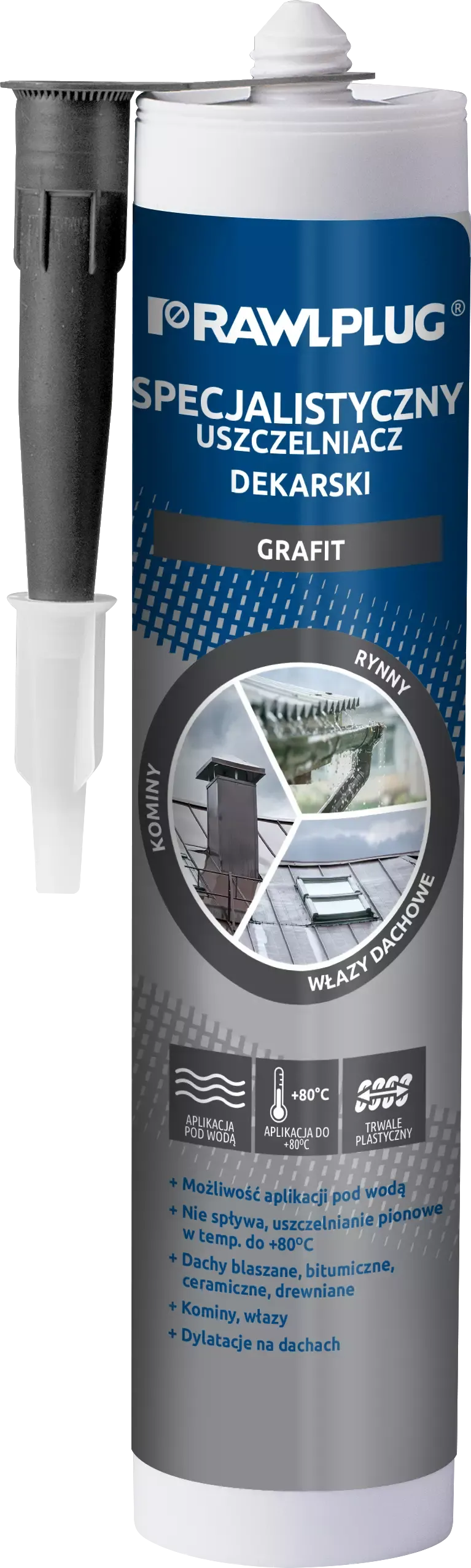 Specializuotas dervos stogo sandariklis R-SL-DEK-SPEC grafitas – plastikinė kasetė – 300 ml - Image 2