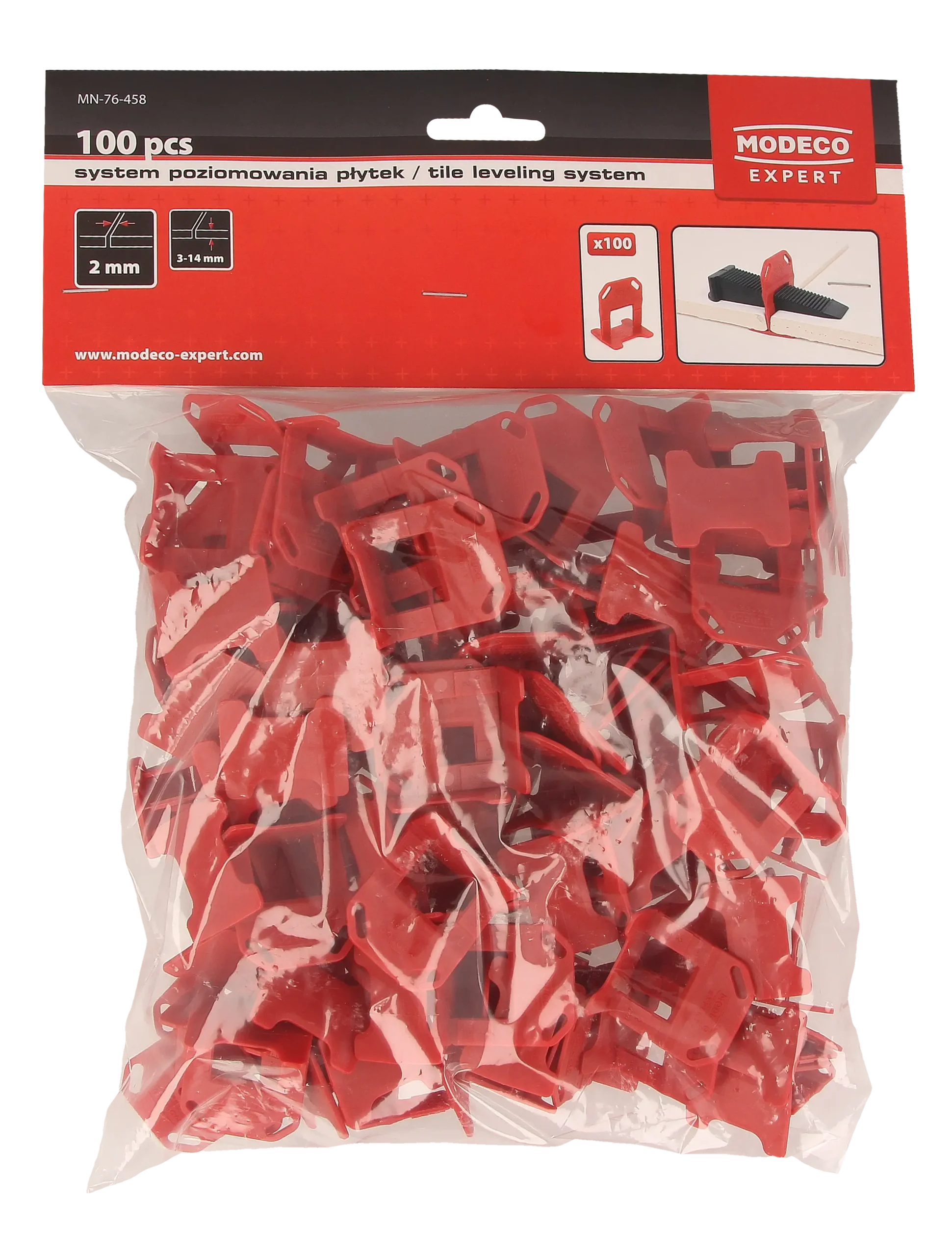 Plytelių išlyginimo sistema - klipas 2 mm – plastikinis maišelis – 100 vnt. - Image 3