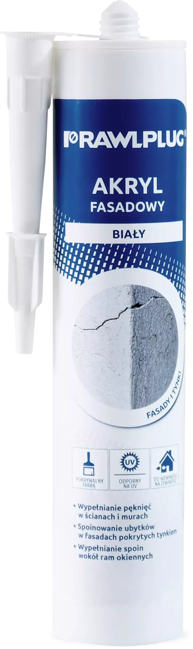 Akrilinis granuliuotos struktūros fasado hermetikas, baltas – plastikinė kasetė – 300 ml - Image 2