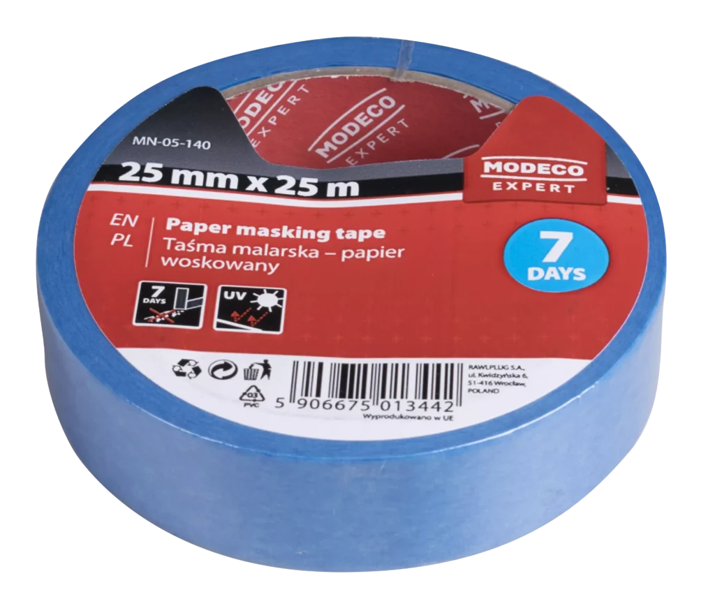 Mėlyna maskavimo juosta 48 mmx25m UV apsaugo – etiketė – 1 vnt.