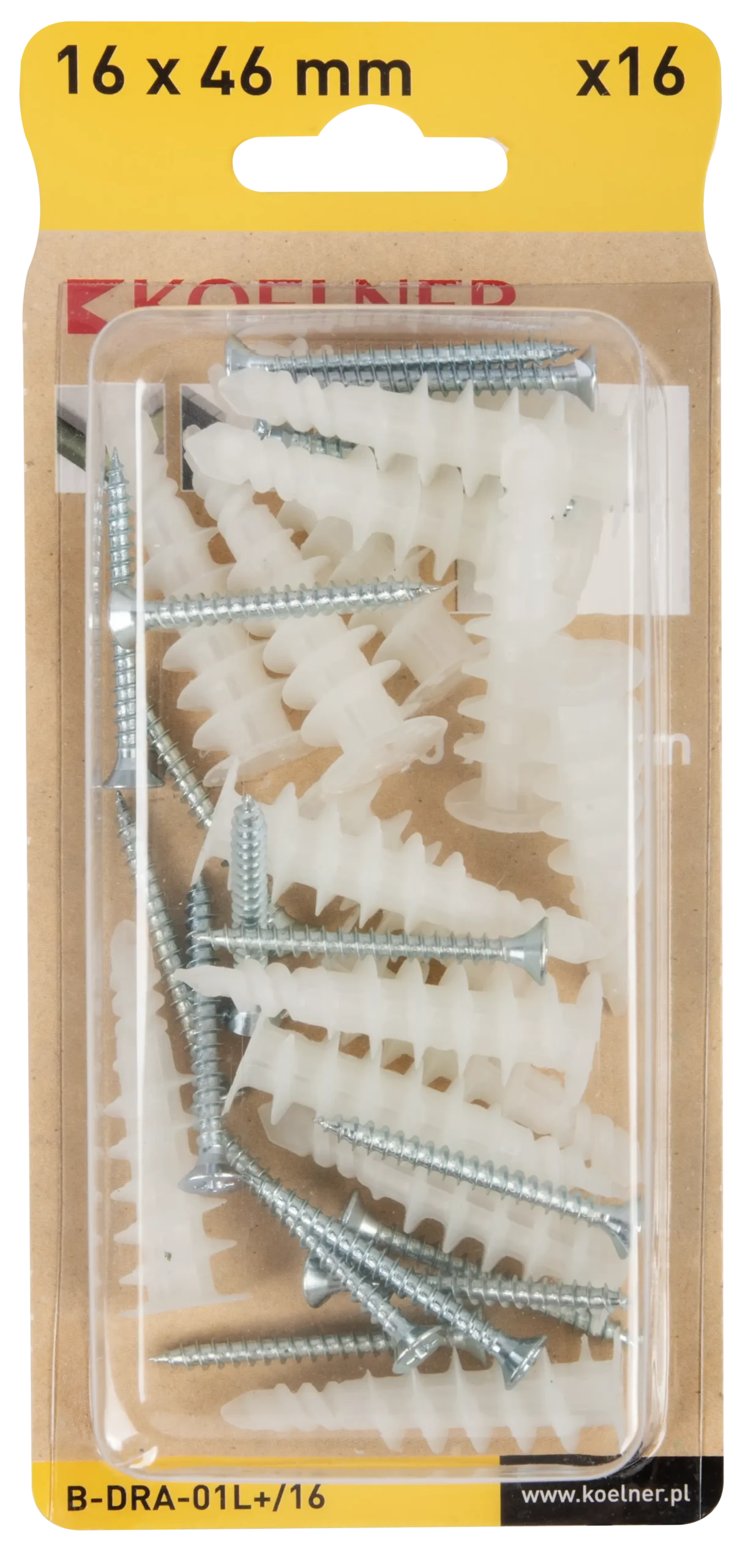 DRA-01-LONG Nailono savaime gręžiantis tvirtinimo elementas dviguboms ir vienguboms gipso plokštėms 16 × 46 mm su varžtu 4,0 × 40 mm – lizdinė pakuotė – 16 vnt. - Image 3
