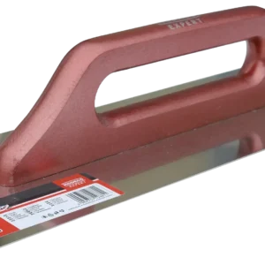 Nerūdijančio plieno mentele 380 × 130 mm medinė rankena – etiketė – 1 vnt.