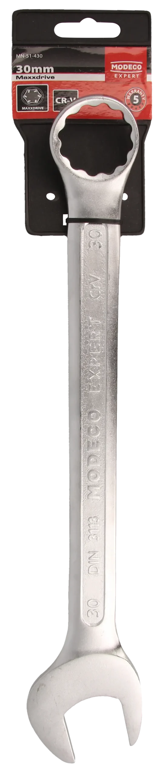 Kombinuotasis veržliaraktis 30 mm Cr-V satinas – plastikinė pakabinama pakuotė – 1 vnt. - Image 3