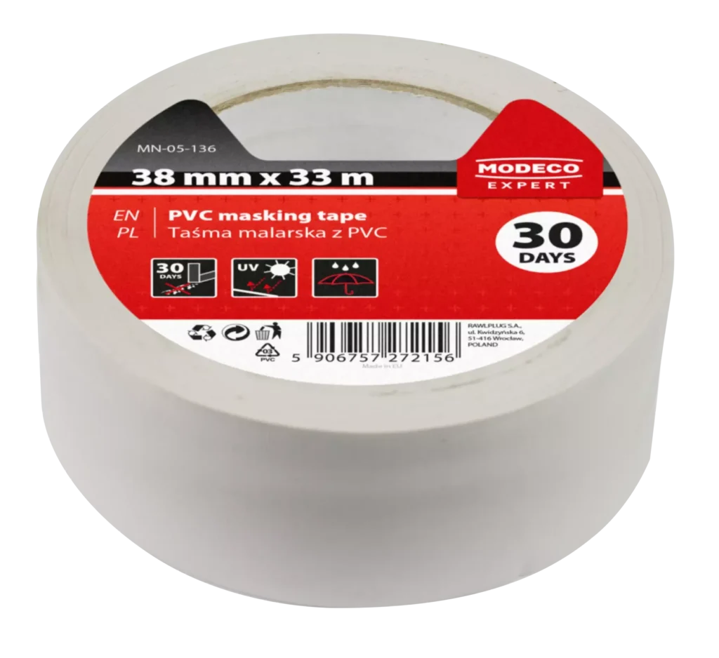 Maskavimo juosta PVC 50 mm x 33m – etiketė – 1 vnt.