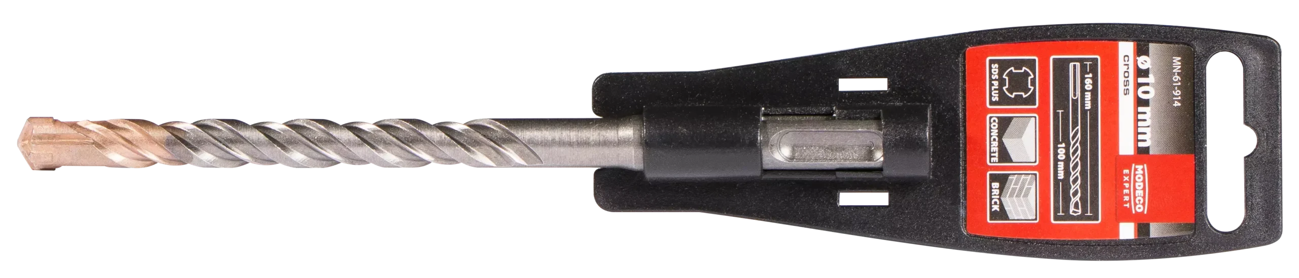 Betono grąžtas SDS+6 × 100 × 160 mm 4C – plastikinė pakabinama pakuotė – 1 vnt.