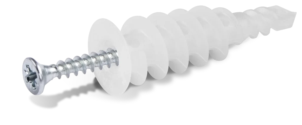 DRA-01-LONG Nailonas savaime gręžiamas gipso kartonas 16 × 46 mm su varžtu 4,0 × 40 mm – plastikinis maišelis – 8 vnt.