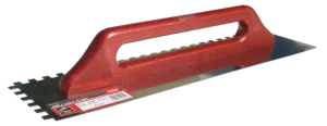Nerūdijančio plieno mentele, dantukas 480 × 130 × 10 mm, medinė rankena – etiketė – 1 vnt.