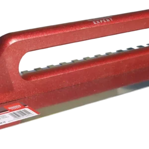 Nerūdijančio plieno mentele, dantukas 480 × 130 × 10 mm, medinė rankena – etiketė – 1 vnt.