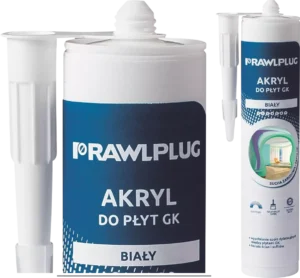Baltas akrilas gipso kartono plokštėms – plastikinė kasetė – 300 ml