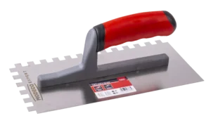 Nerūdijančio plieno mentele 130 × 270 mm dantukas 6 × 6 mm 2k – etiketė – 1 vnt.