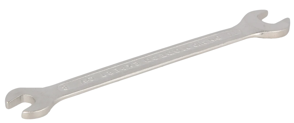 Dvipusis veržliaraktis 8 × 10 mm Cr-V satinas – plastikinė pakabinama pakuotė – 1 vnt.