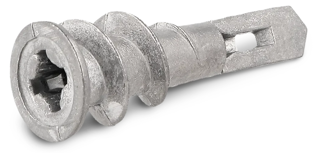 DRAM Metalinė savaime gręžianti jungtis gipso plokštėms 13 × 31 mm su tiesiu kabliu – lizdinė pakuotė – 4 vnt.