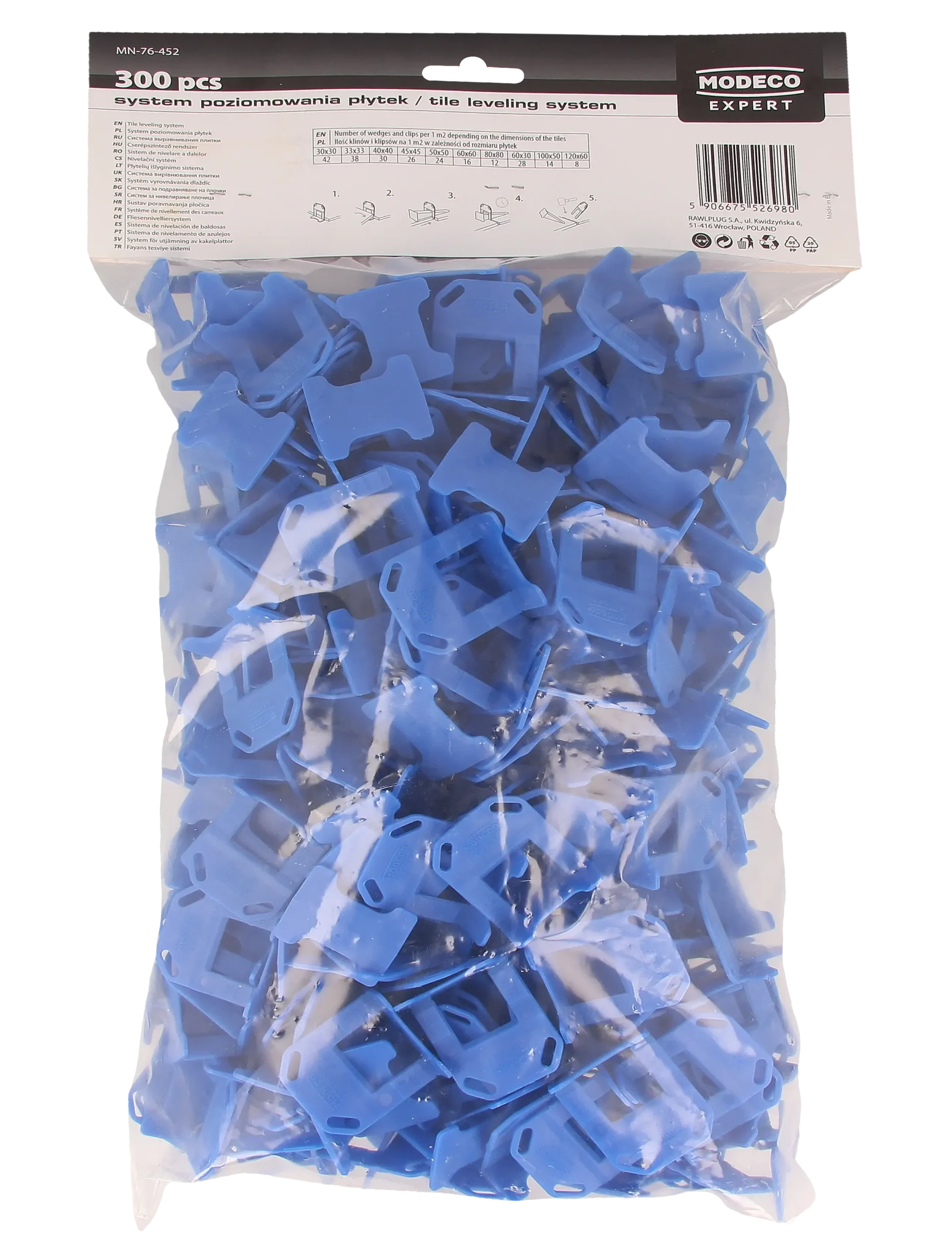 Plytelių išlyginimo sistema - klipas 1,5 mm – plastikinis maišelis – 300 vnt. - Image 4