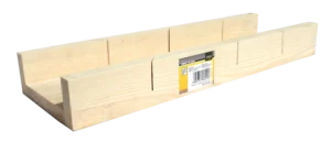 Medinė kampinė dėžė 450 × 110 mm – etiketė – 1 vnt.