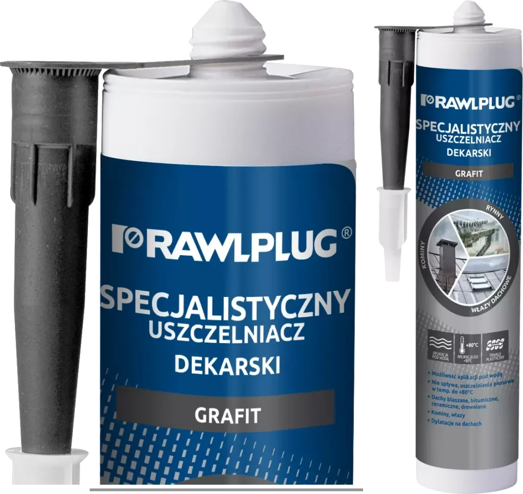 Specializuotas dervos stogo sandariklis R-SL-DEK-SPEC grafitas – plastikinė kasetė – 300 ml