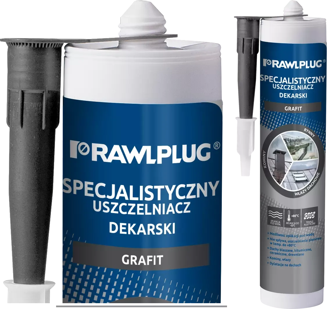 Specializuotas dervos stogo sandariklis R-SL-DEK-SPEC grafitas – plastikinė kasetė – 300 ml