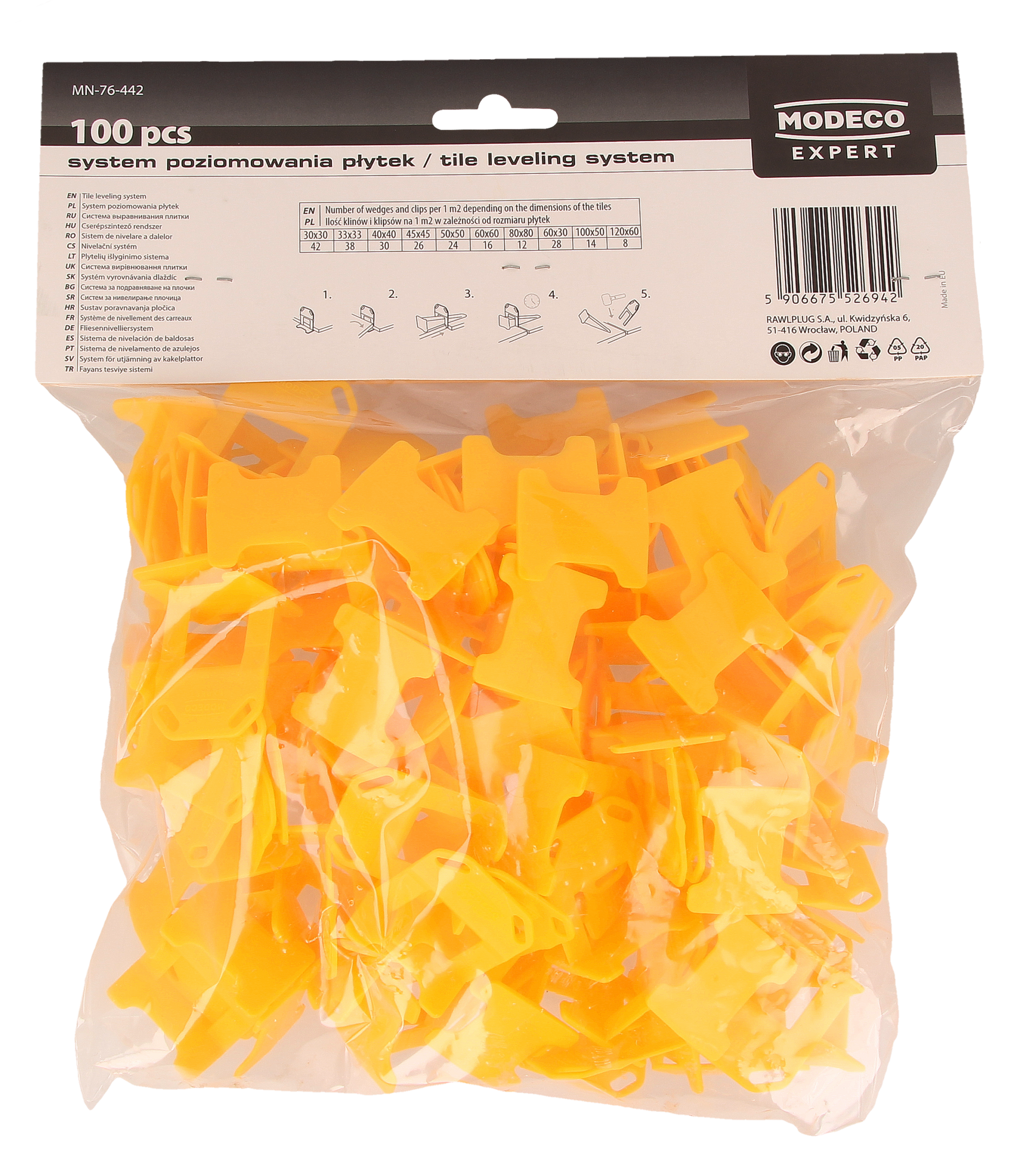 Plytelių išlyginimo sistema - klipas 1 mm – plastikinis maišelis – 100 vnt. - Image 4