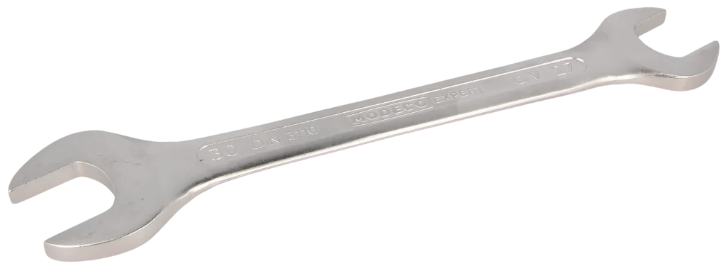Dvipusis veržliaraktis 27 × 30 mm Cr-V satinas – plastikinė pakabinama pakuotė – 1 vnt.