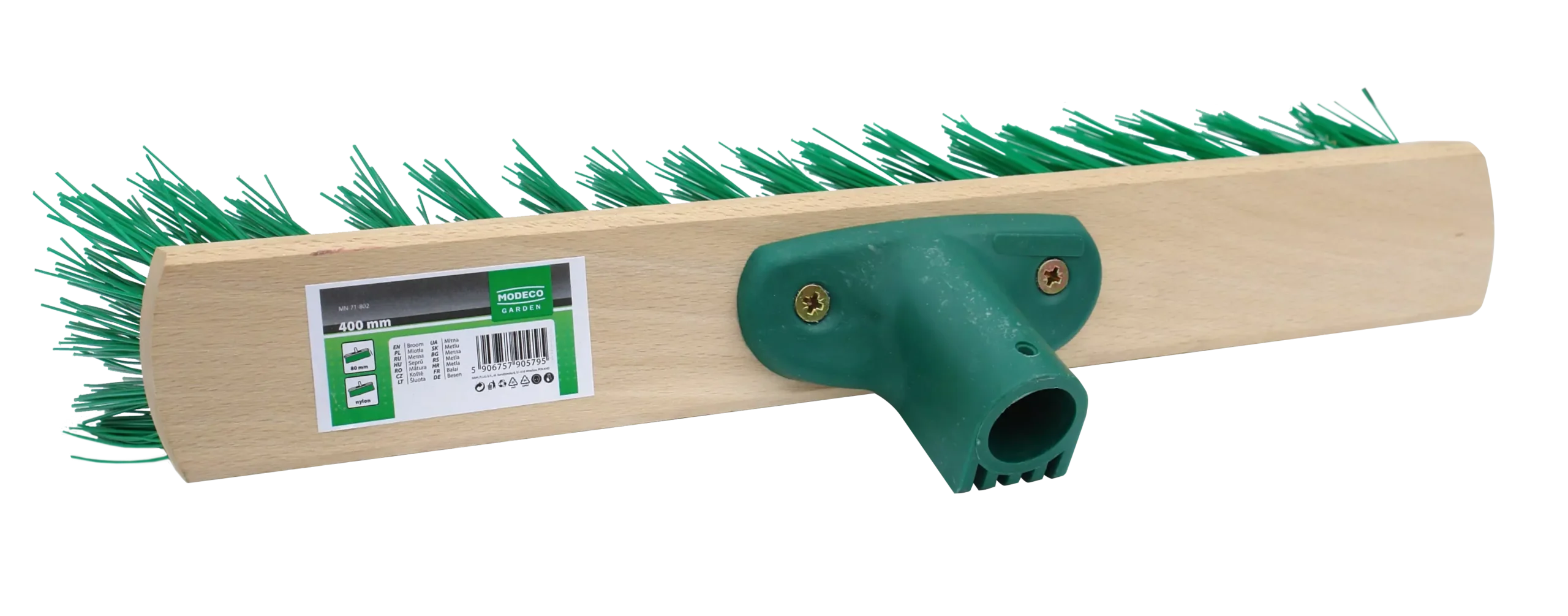 Gatvės šluota 600 mm nailono su rankena – etiketė – 1 vnt.