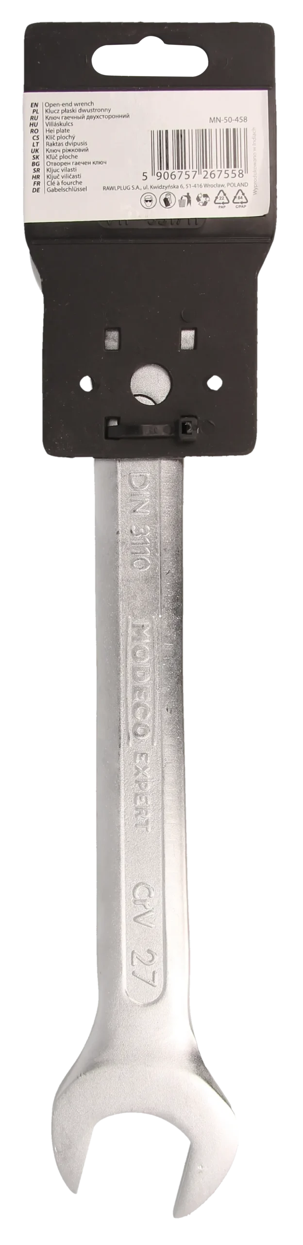 Dvipusis veržliaraktis 27 × 30 mm Cr-V satinas – plastikinė pakabinama pakuotė – 1 vnt. - Image 4