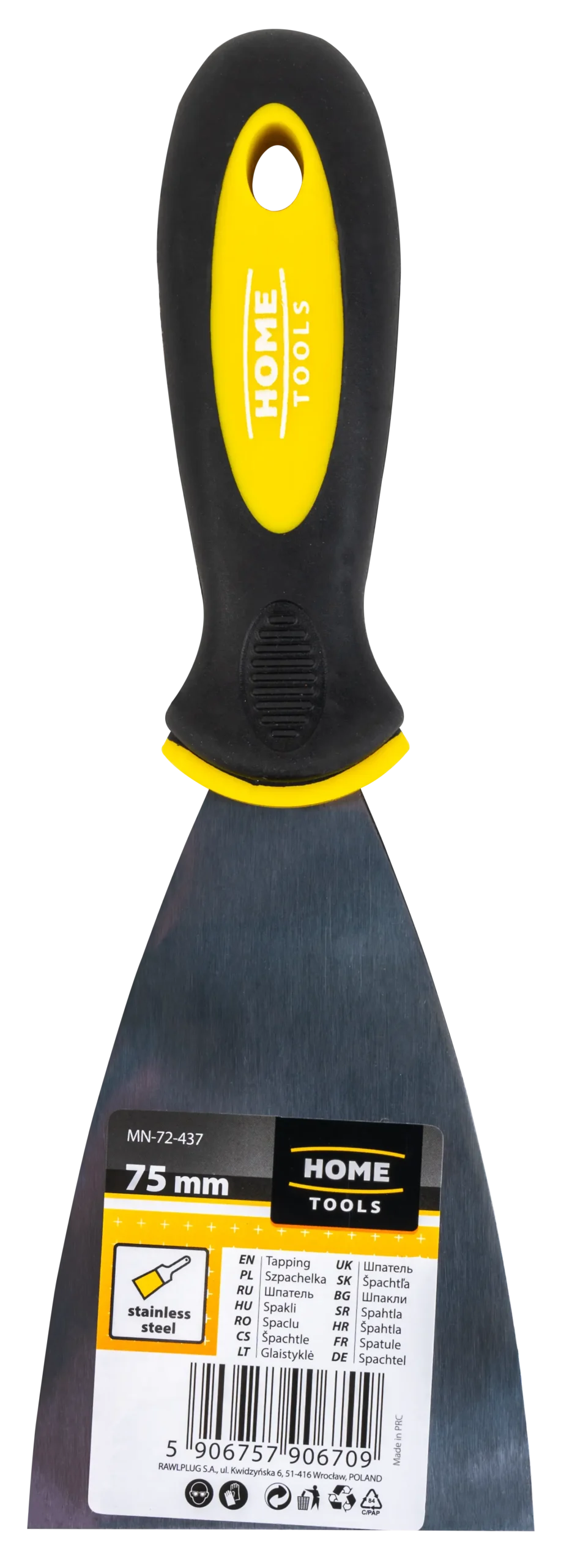 Nerūdijančio plieno mentelė 75 mm, nusklembta – etiketė – 1 vnt. - Image 3