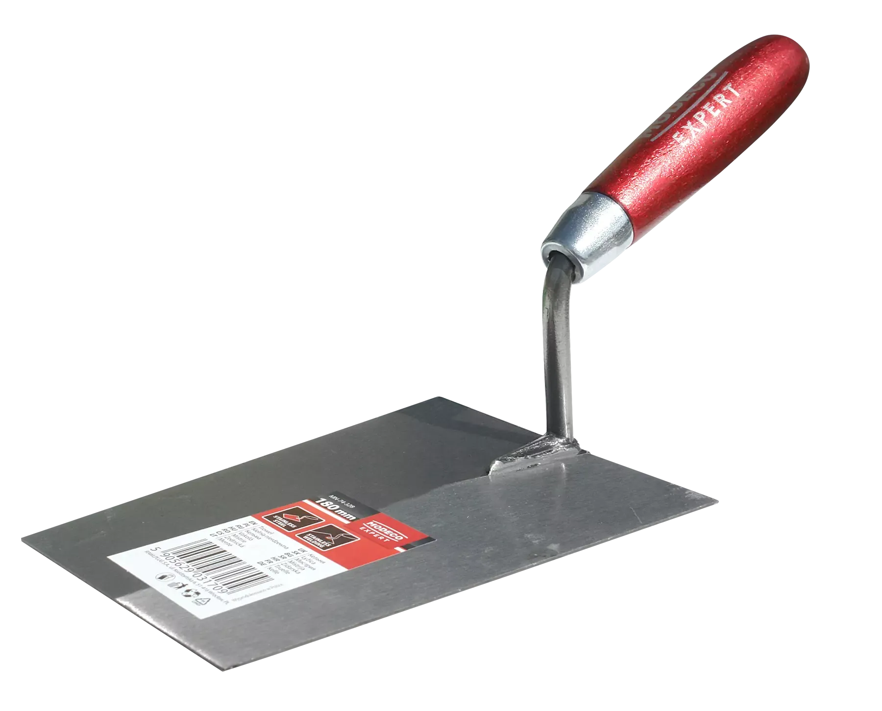 Trapecijos formos nerūdijančio plieno mentele 180 mm, grūdintas ir suvirintas – etiketė – 1 vnt. - Image 2