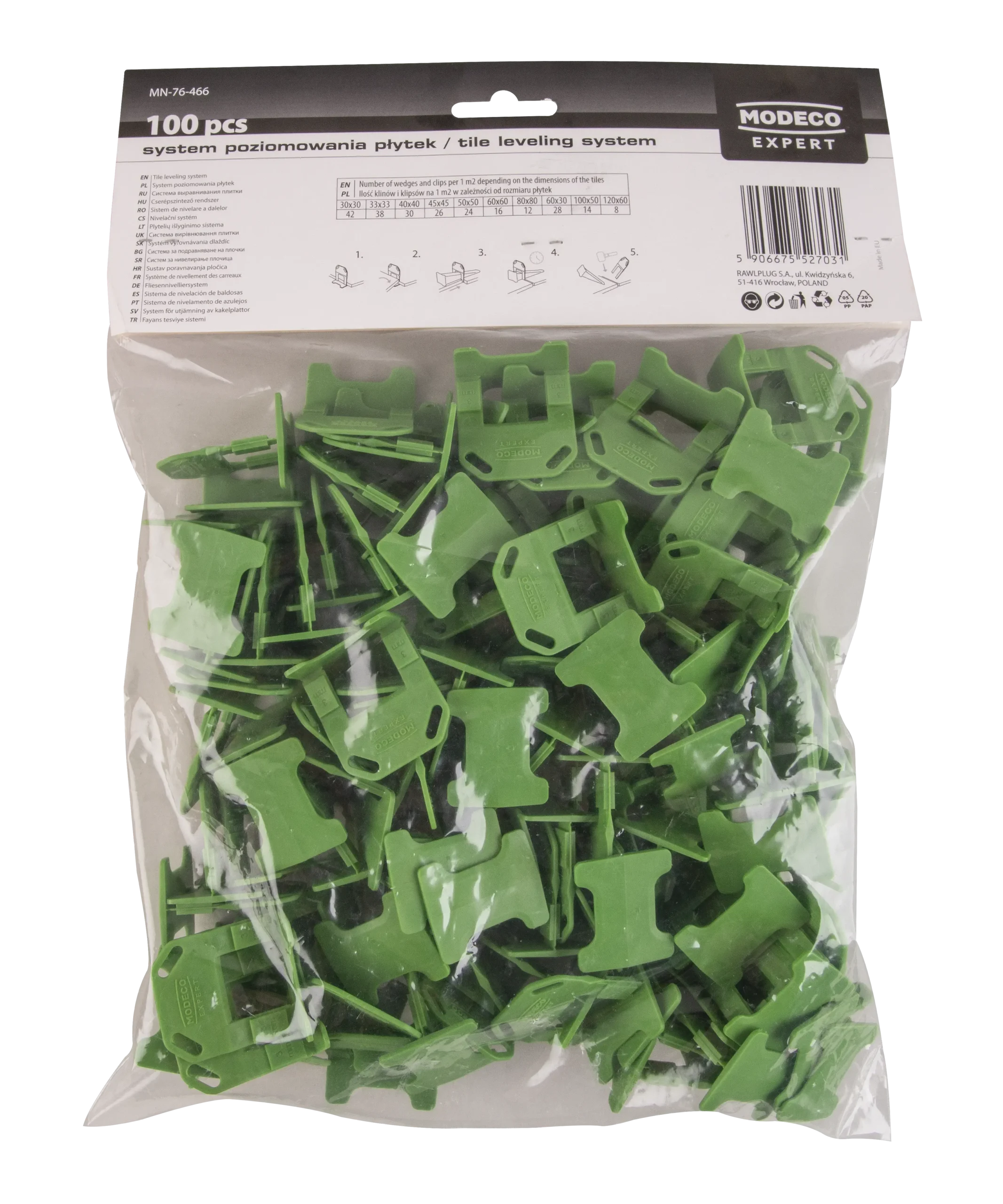Plytelių išlyginimo sistema - klipas 3 mm – plastikinis maišelis – 100 vnt. - Image 4