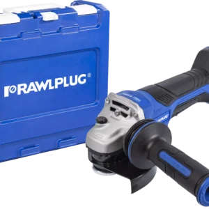 18 V RawlGRINDER 125 mm Kampinis šlifuoklis su mentiniu jungikliu ir greičio reguliavimu. Rinkinys su RawlCASE, be baterijų – plastikinis lagaminėlis – 1 vnt.