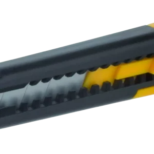 Peilis lūžusiomis ašmenimis 18 mm geltonai pilkas – lizdinė pakuotė – 1 vnt.