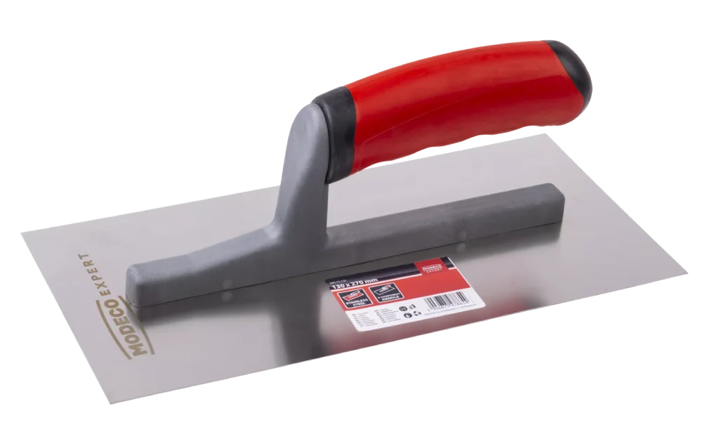 Nerūdijančio plieno mentele 130 × 270 mm lygi 2k – etiketė – 1 vnt.