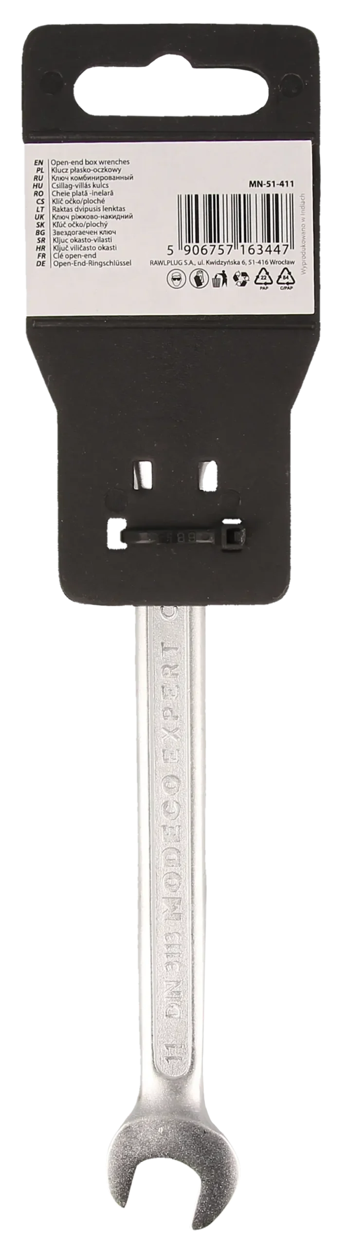 Kombinuotasis veržliaraktis 11 mm Cr-V satinas – plastikinė pakabinama pakuotė – 1 vnt. - Image 4