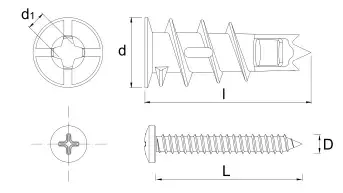 DRAM Metalinis savaime gręžiantis tvirtinimo elementas gipso kartono plokštėms 13 × 31 mm – kartoninė dėžė – 100 vnt. - Image 7