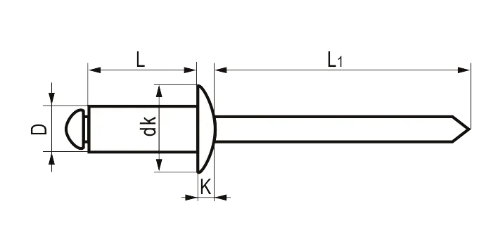 Aklinos kniedės, aliuminio ASTK 4 × 14 mm – kartoninė dėžė – 5 kg - Image 2